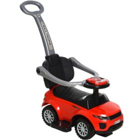 Kids 3 In 1 Push Car Ride-On Stroller Sliding Walking Toy With Horn Music Light Secure Bar For Boys Girls 1-3 Years Old Red (Option: Red)