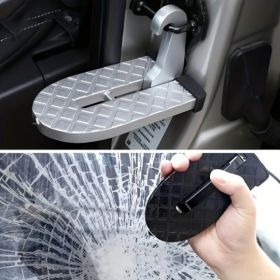 New Foldable Car Roof Rack Step Car Door Step Multifunction Universal Latch Hook Foot Pedal Aluminium Alloy Safety RV Car Accessories (Option: W13532854)